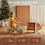 TEMPWARE 1500W Electric Fireplace Heater with Realistic 3D Flame, Quiet