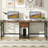 Tribesigns 78.74’’ Two Person Desk with 2 Drawers, Long Double Computer Desk