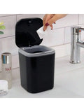 0.5 Gallon Plastic Trash Can With Lid Compact Desktop Waste Bin