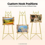 2Pcs Gold Display Easel Stand, Adjustable Photo Frame Holder for Wedding Poster Sign, Heavy Duty