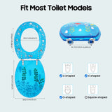 Resin Toilet Seat Marine Style, 360° Rotatable Toilet Cover with 220lbs Capacity,