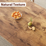 Retro Brown Industrial Dining Table for 6~8 People, 78.7" Long Kitchen Table, Wood Dining Table