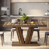 Tribesigns 47-Inch Dining Table for 4-6, White Kitchen Dinner Table with Heavy Duty Pedestal