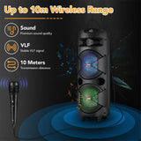 4000W Portable Bluetooth Speaker Dual 6.5" Woofer Sound System Party DJ