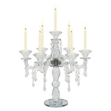 Crystal Candle Holder, 7-Arm 14 Inch Crystal Taper Candlestick Candelabra