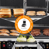 811 Commercial Panini Press Grill 1800W Stainless Steel Electric Countertop