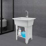 Spacious Gray Utility Sink Laundry Tub Freestanding Sink Wash