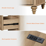 Set of 2 Nightstands w/ Charging Station, Power Outlets & USB Ports for Living