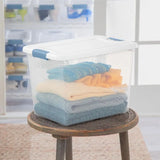 Under Bed Storage Bins with Lids, Clear Plastic, 25 Quart for Closet, Bathroom