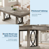 71 inch Wood Elegant Dining Table Heat-Resistant Supporting 500 lbs Dual Large Storage