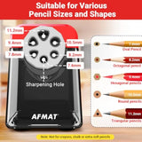 Electric Pencil Sharpener 6 Hole Cordless and Rechargeable Colo Pencil Sharpener for 6-11mm Pencils
