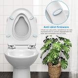 Elongated Toilet Seat with Built in Potty Training Seat Magnetic Kids Seat and Cover, Slow Close Fits