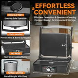 Electric Panini Press Griddle for 4-Slices Sandwich Maker Grilled Cheese Maker