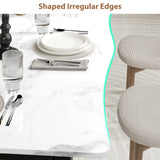 Rectangular Dining Table for 6-8 15mm Thick Metal Frame Wave Edge Dinner Tables