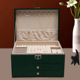 for Men Women PU Leather Watch Storage Boxes with Glass Lid and Pillow