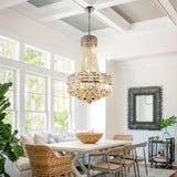 Crystal Chandeliers Light Fixture,6-Light Empire Style K9 Crystal Chandeliers