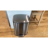 Trash Can, Brushed Stainless Steel Kitchen Trash Can with Soft-close Lid