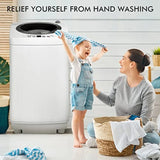Portable Washing Machine 1.2 Cu.ft, 8 lbs Capacity, Built-in Drain Pump, Full-automatic Washer and Dryer Combo for Apartment, R