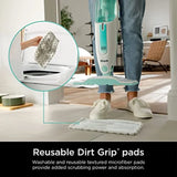 Steam Mop with 2 Machine Washable Dirt Grip Pads Removable Water Tank