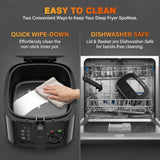 1600W Electric Deep Fryer with Adjustable Temperature Control, 84.54oz Non-Stick