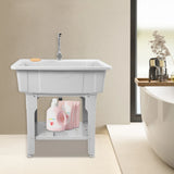 Versatile Laundry Sink – Strong Load-Bearing Capacity, Quick Installation, Classic Gray Look,