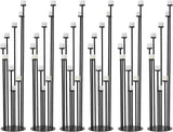 6PCS Black 9 Arm Metal Floor Candle Holders Tall Set for Party Event(46Inches)