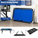 6 FT Folding Pool Table, 76 Inch Portable Billiard Tables for Adults