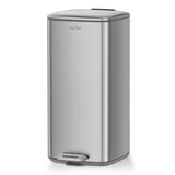 mVm Stainless Steel Trash Can 20L/30L, Step Pedal Garbage Bin with Lid, Fingerprint-Resistant, Soft Close