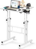 Small Standing Desk with Wheels, Mobile Stand Up Desk, Portable Standing Table