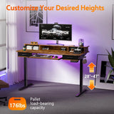 63x24 Inches Electric Standing Desk with Keyboard Tray, Height Adjustable Stand up Desk