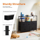 TV Stand Multilayer Shoe Rack Space Saving Cabinet With 5 Fabric Drawers