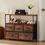 TV Stand Multilayer Shoe Rack Space Saving Cabinet With 5 Fabric Drawers