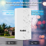 KuWfi 300Mbps Outdoor CPE Bridge 2.4Ghz Wireless WiFi Router AP Repeater Bridge Wi-fi Signal Extender PTP Up to 1KM with 24V POE