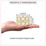 48PCS Gold Crystal Tea Light Candle Holders for Wedding Centerpieces