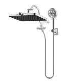 Hibbent Upgraded 5-spray 13'' Shower Head, Dual Showerhead Combo with 10-mode Handheld Spray,