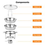 2/4 Pack Chafing Dish Buffet Set, 5QT Buffet Servers and Warmers, Round Catering Warmer