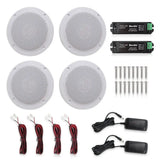 Herdio 4PCS 4'' 160W Marine Waterproof Bluetooth Speaker HIFI Full Range Stereo Motorcycle Boat