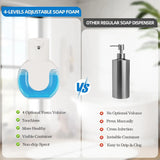 Touchless Foaming Soap Dispenser 15oz, Rechargeable 4-Level Adjustable for Kitchen