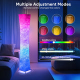 52" Simple Design Soft Light Floor Lamp, Morden Slim RGB 16 Color Remote