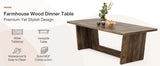 Dining Room Table: Rectangular Farmhouse Kitchen Table with Solid Pedestal