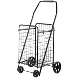 Shopping Cart, Folding Grocery Utility Cart With Swivel Wheels