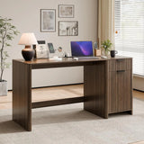60" Fluted Home Office Desks with Storage, Modern Executive Desk Computer Desk