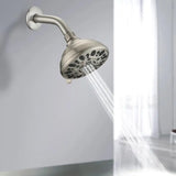 High-Pressure 6-Setting 4" Adjustable Shower Head - Clog-Proof Design