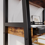IRONCK Industrial Bookshelf 5-Tier 31.5in Wide, Bookcase Ladder Shelf, Storage Shelves Rack Shelf Unit