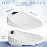 Electric Toilet Seat with Remote Control, Heated Toilet Seat, Warm Air Dryer, Soft Closed Lid, Night Light, LED Display, Self-Clean, Stainless Steel Nozzle,