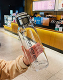 Large Capacity Glass Water Bottle Transparent Milk Juice Cup  for Tour Outdoor Sports