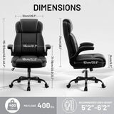 Ergonomic Office Chair with High Back Headrest,PU Leather Executive Desk Chair