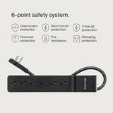 Power Strip Surge Protector with 6 AC Multiple Outlets for Home Office