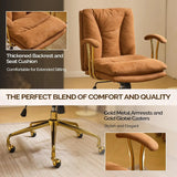 Home Office Desk Chair Comfy with wheels&Removable Armrests