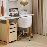 Compact Swivel Desk Chair with Wheels, Ergonomic Low-Back Support for Vanity